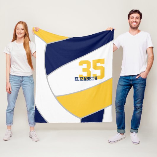 Marineblau Jungs mit blauen Goldmädchen Fleecedecke (Beispiel)