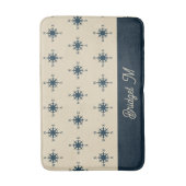 Marineblau-Kompass und Monogram-Zuhause an der Bei Badematte (Vorderseite Vertikal)