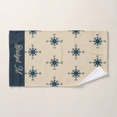 Marineblau-Kompass und Monogram-Zuhause an der Bei Badhandtuch Set (Handtuch)