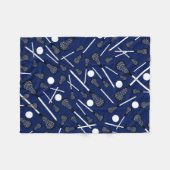 Marineblau Lacrossestöcke Fleecedecke (Vorderseite (Horizontal))