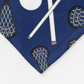 Marineblau Lacrossestöcke Fleecedecke (Ecke)