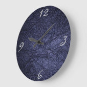 Marineblau-Lederbeschaffenheit Große Wanduhr (Winkel)