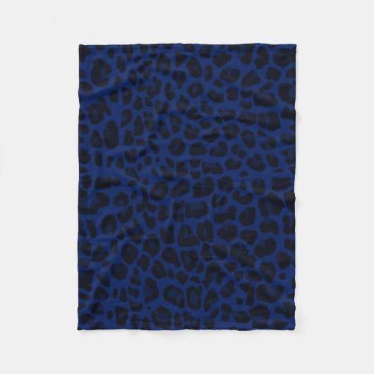 Marineblau-Leoparddruck Fleecedecke (Vorderseite)
