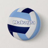 Marineblau lt blauer Volleyball Kindergeburtstag P Button (Vorderseite)