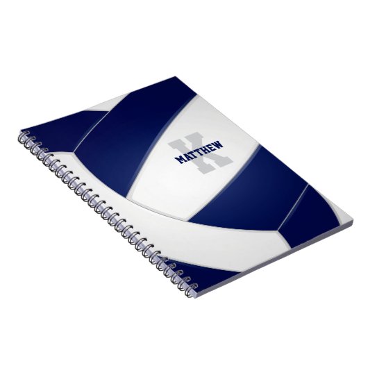 Marineblau-Mannschaft Sportmädchen Jungen Volleyba Notizblock (Rechte Seite)