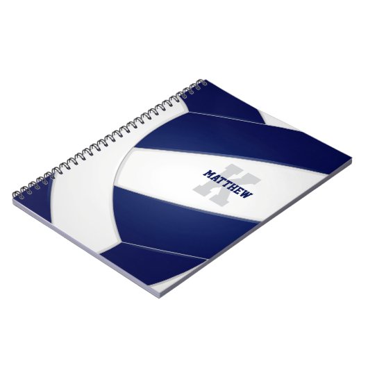 Marineblau-Mannschaft Sportmädchen Jungen Volleyba Notizblock (Linke Seite)