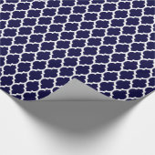 Marineblau-marokkanisches Quatrefolienmuster #4 Geschenkpapier (Ecke)