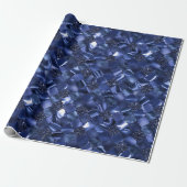 Marineblau marokkanisches Quatrefolienmuster Geschenkpapier (Ungerollt)