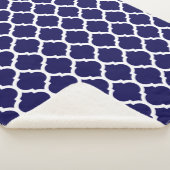 Marineblau marokkanisches Quatrefolienmuster Sherpadecke (3/4)