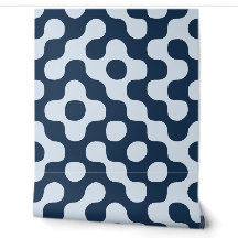 Marineblau-Mid-Century-Retro-Geometrie
