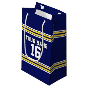 Marineblau mit gelben weißen Streifen Team Jersey Kleine Geschenktüte