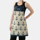 Marineblau mit Monogram Beige Küste Schürze (InSitu)
