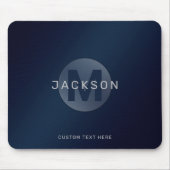Marineblau, modern, einfach, personalisiert, monog mousepad (Vorne)