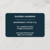 Marineblau | Music QR Code Soundwave Visitenkarte (Rückseite)