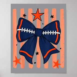 Marineblau Orange Spieltags-Teamgeist Fußball Poster