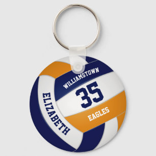 Marineblau-Orangenmannschaft färbt Volleyballgifte Schlüsselanhänger
