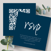 Marineblau | QR-Code | HochzeitsrSVP Begleitkarte