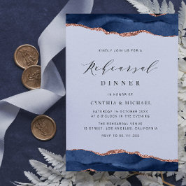 Marineblau-Rose Gold agate Probe Dinner