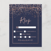 Marineblau-Rose Goldfass-Typografie uAwg Postkarte (Vorderseite)