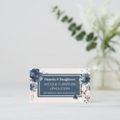 Marineblau-Rosen antike Möbel-Polsterung Visitenkarte (Stehend Vorderseite)