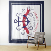 Marineblau-roter Anker Wandteppich (Beispiel)