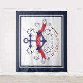 Marineblau-roter Anker Wandteppich (Vorderseite)