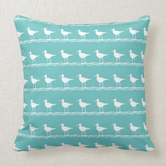 Marineblau SAND PIPER, weißer PILLOW-Küstenabschni Kissen