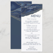 Marineblau, schlicht und elegant menükarte (Vorne/Hinten)