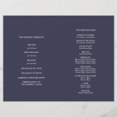 Marineblau | Silver Elegant Folded Wedding Program (Rückseite)