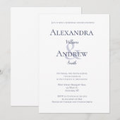 Marineblau-Typografie-Proben-Abendesseneinladungen Einladung (Vorne/Hinten)