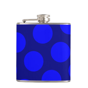 Marineblau und blaue Punkte Flachmann