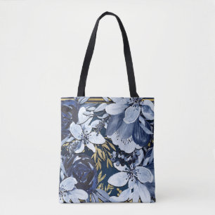 Marineblau und Gold Elegante moderne Wasserfarbe f Tasche