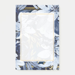Marineblau und Gold Elegante moderne Wasserfarben Post-it Klebezettel