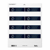 Marineblau und Gold, moderne, einfache Monografie (Vorne)