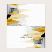 Marineblau und goldene Wasserfarbe Visitenkarten (Außenseite Aufgefaltet)