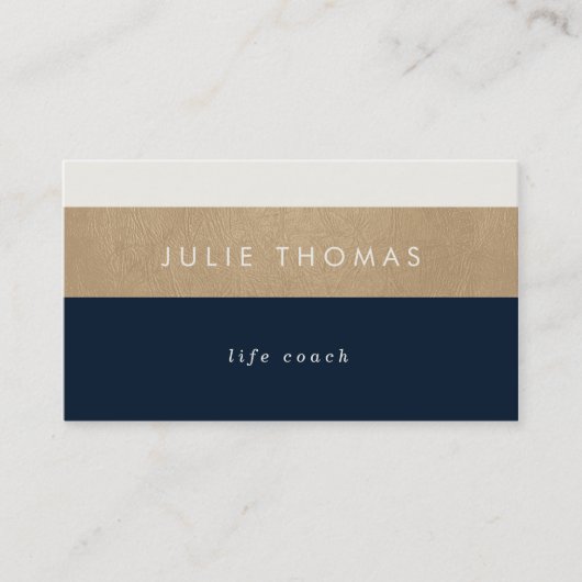 Marineblau und Imitat Goldleder Visitenkarte (Vorderseite)