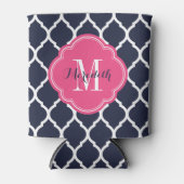 Marineblau und rosa marokkanische Quatrefolienmono Dosenkühler (Vorderseite)