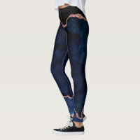 Marineblau und Rose Gold agate Leggings