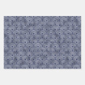 Marineblau und silberne geometrische Muster Elegan Geschenkpapier Set (Vorderseite)