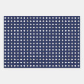 Marineblau und silberne geometrische Muster Elegan Geschenkpapier Set (Vorderseite 2)