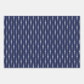 Marineblau und silberne geometrische Muster Elegan Geschenkpapier Set (Vorderseite)