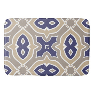Marineblau-und Taupe-Marokkaner Badematte