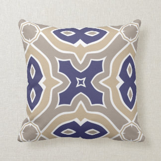 Marineblau-und Taupe-Marokkaner Kissen