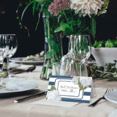 Marineblau und weiß gestreifte Hydrangea Platzkarte