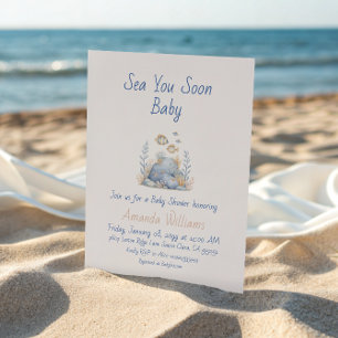 Marineblau Unter Dem Meer Du Bald Baby Shower Einladung