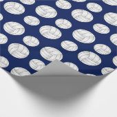 Marineblau-Volleyballmuster Geschenkpapier (Ecke)
