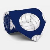Marineblau-Volleyballmuster Krawatte (Gerollt)