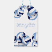 Marineblau-Volleyballs Kindergeburtstag Party Geschenkanhänger (Rückseite)