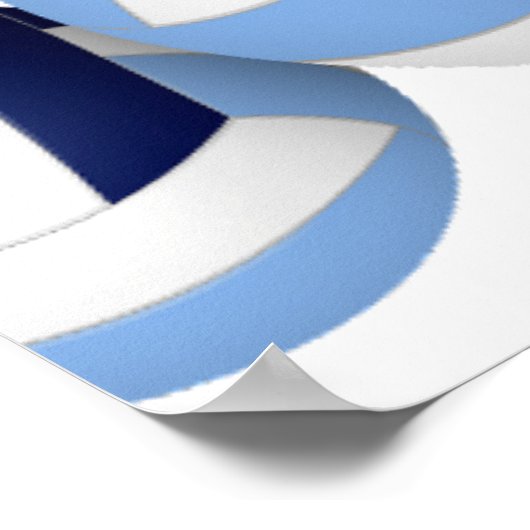 Marineblau-Volleyballs Kindergeburtstag Party Poster (Ecke)