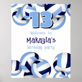 Marineblau-Volleyballs Kindergeburtstag Party Poster